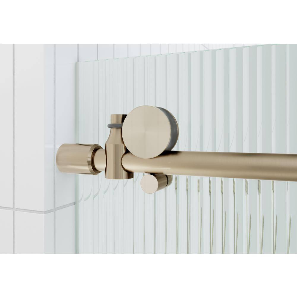 Galaxy 56 - 60 in. x 60 in. Fully Frameless Fluted Sliding Bathtub Door