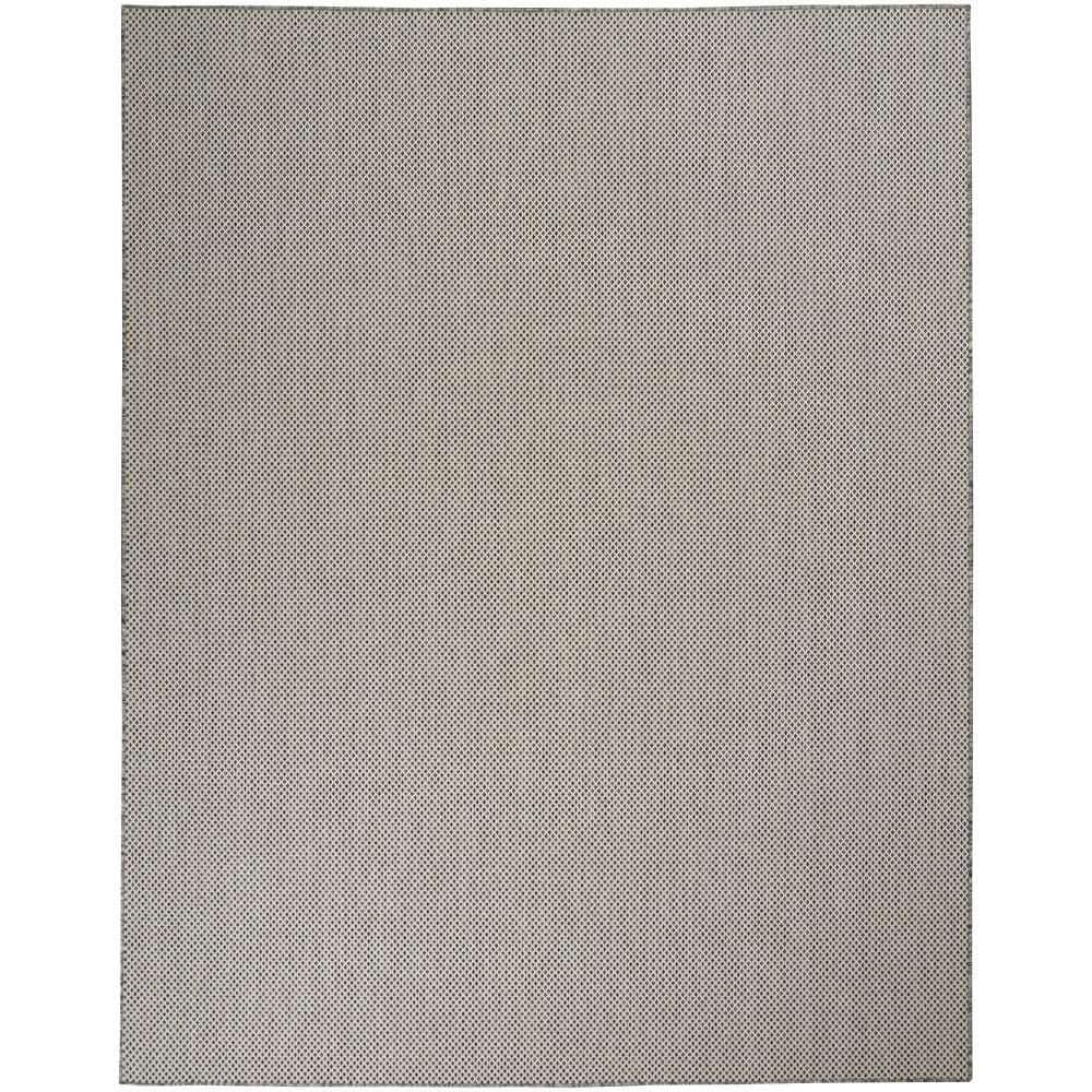 Nourison Courtyard 9' x 12' Ivory Charcoal All-over design Indoor/Outdoor Rug