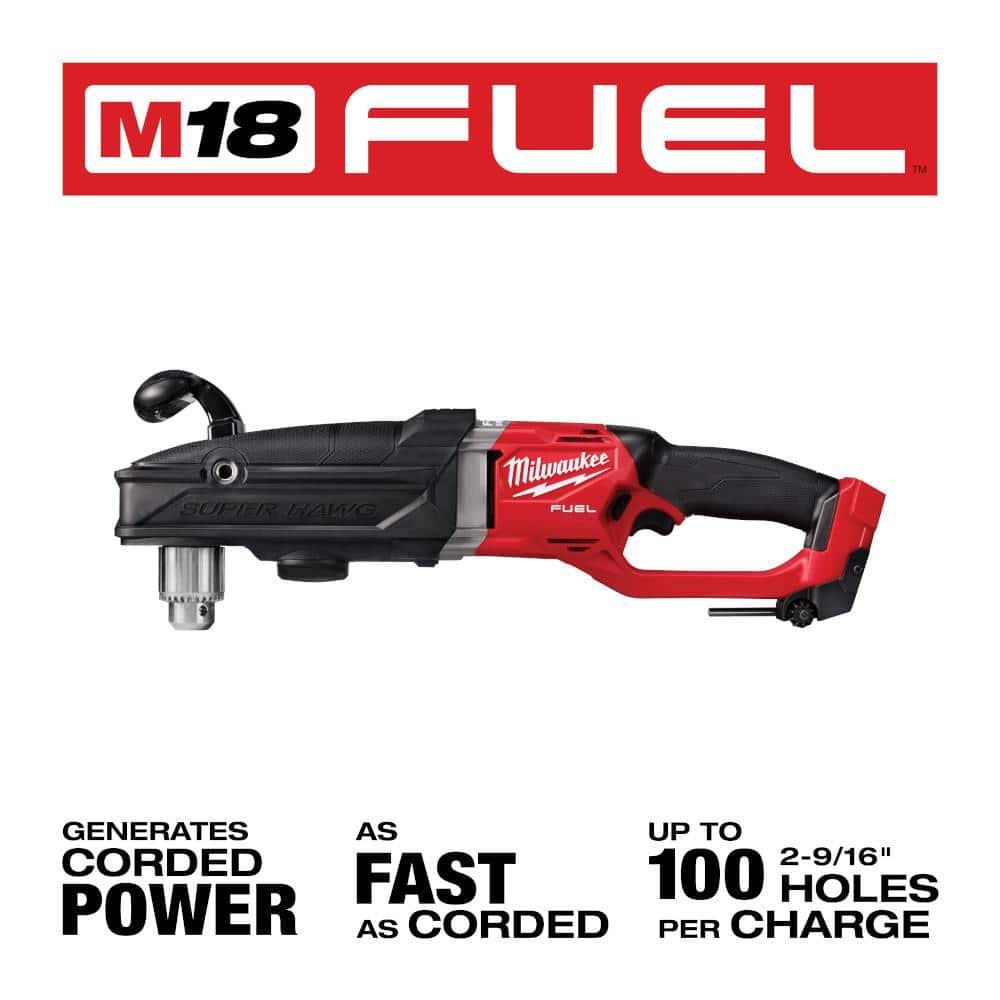 Milwaukee 2809-20 M18 FUEL 18-Volt Lithium-Ion Brushless Cordless GEN 2 Super Hawg 1/2 in. Right Angle Drill (Tool-Only)