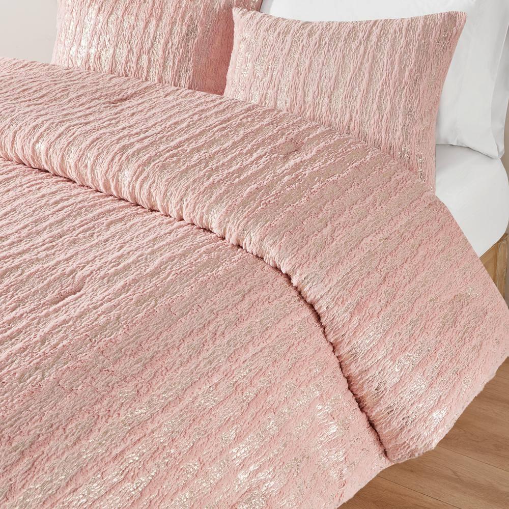 510 Design Metallic Print Faux Fur Comforter Set