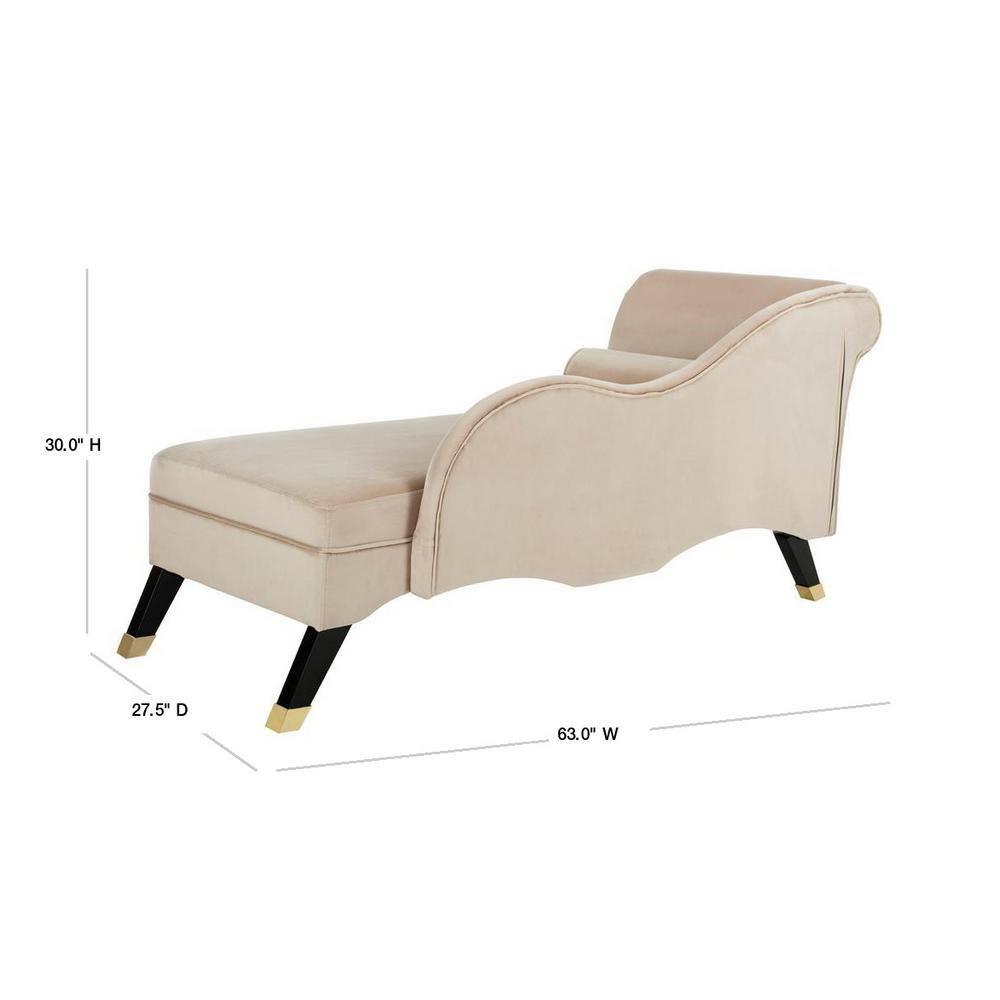 Caiden Chaise - FOX6284 - Tan/Black - Safavieh