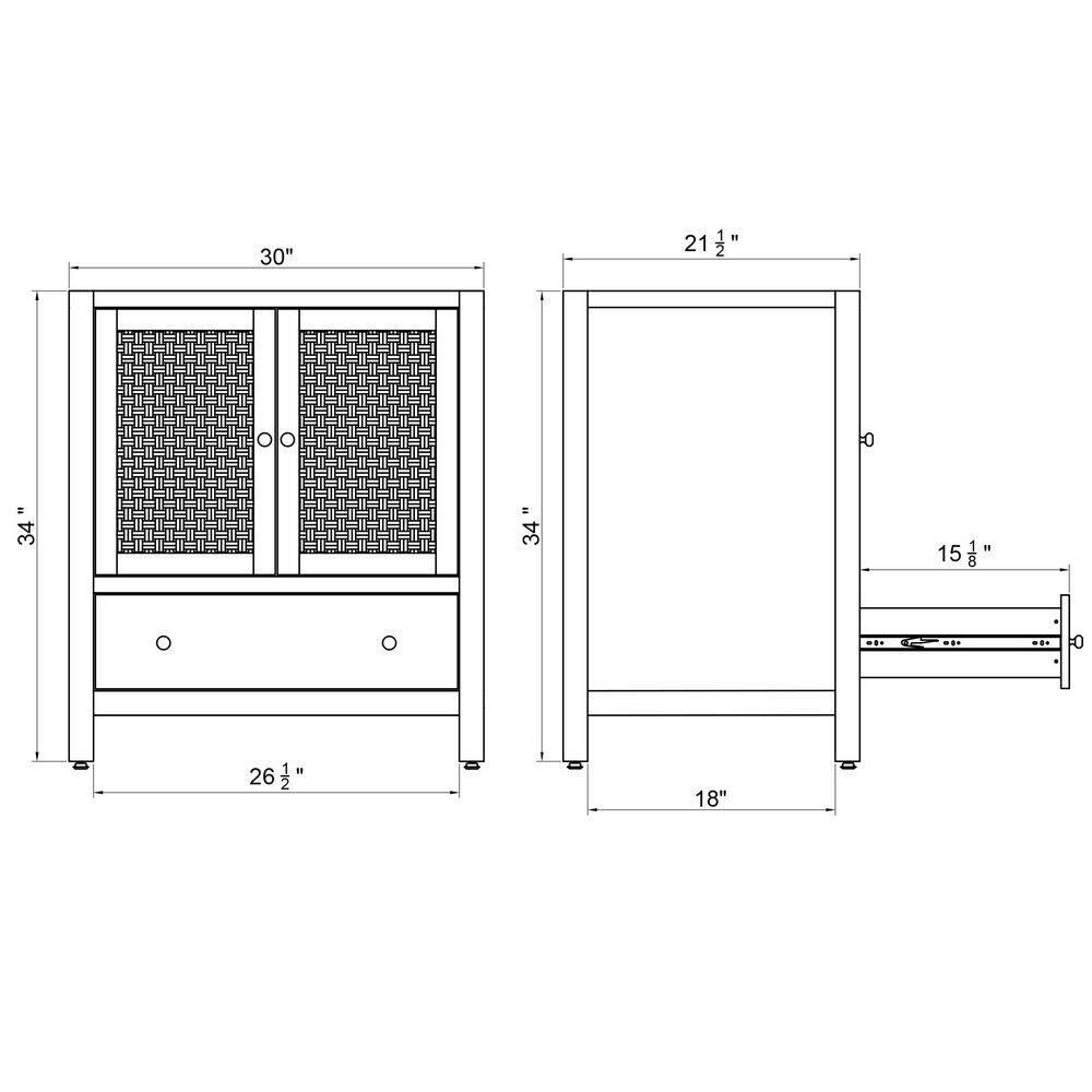 Alaterre Furniture Lucca 30in Bathroom Vanity