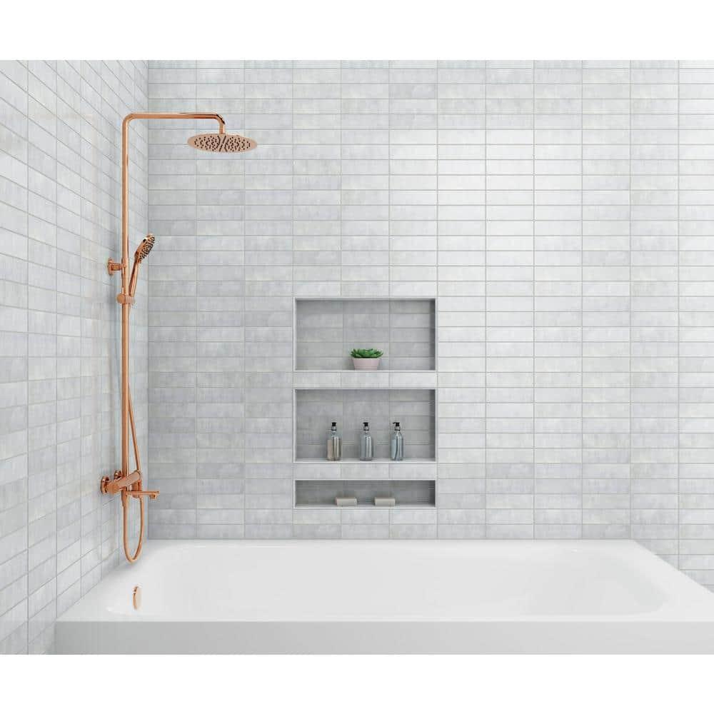 Bedrosians Cloe Gloss Ceramic Tile 2.5" x 8", Grey (76-Pack, 10.64 SF)