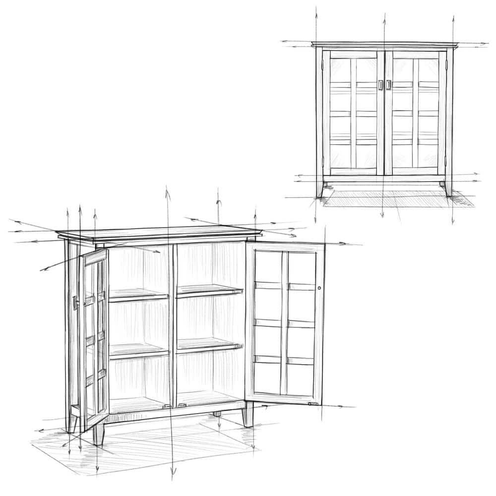 Simpli Home Artisan SOLID WOOD Medium Storage Cabinet