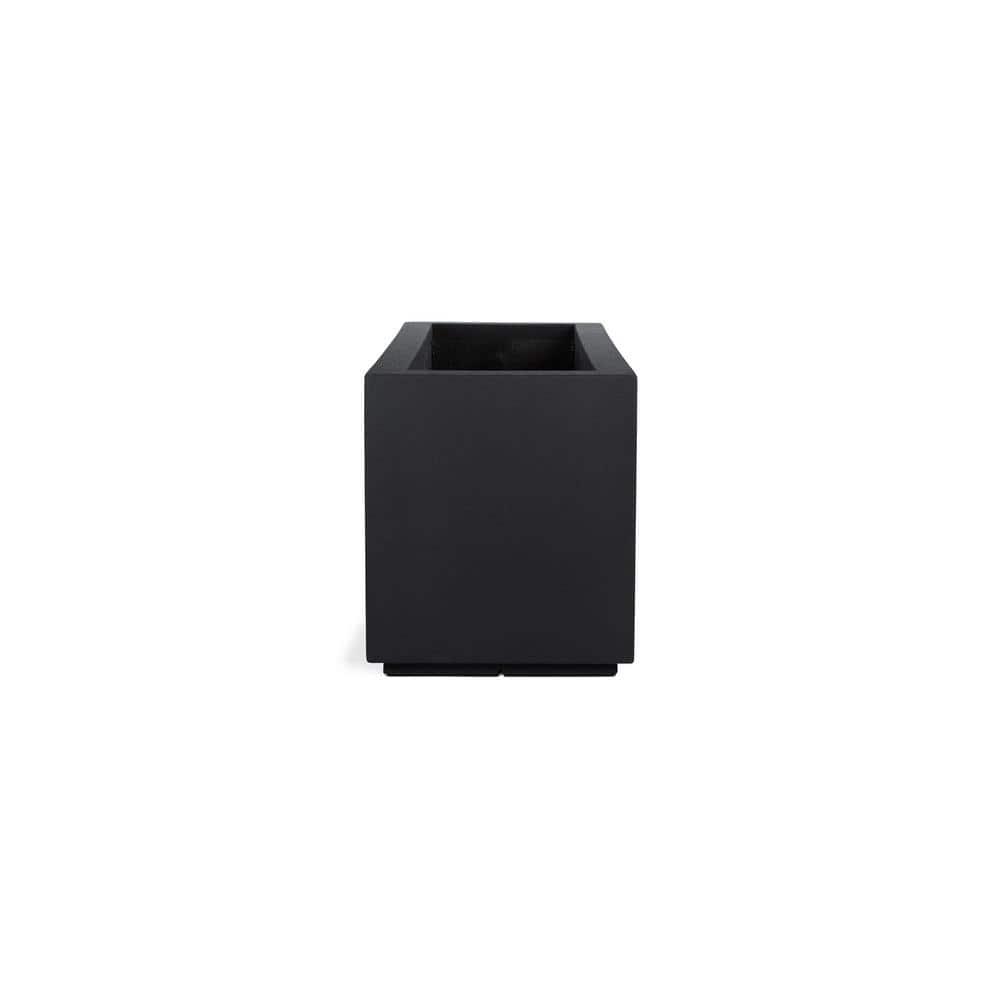 PolyStone Planters Rectangle 17.0-Inches W Extra Large Black Mixed/Composite Contemporary/Modern Outdoor Planter with Drainage Holes