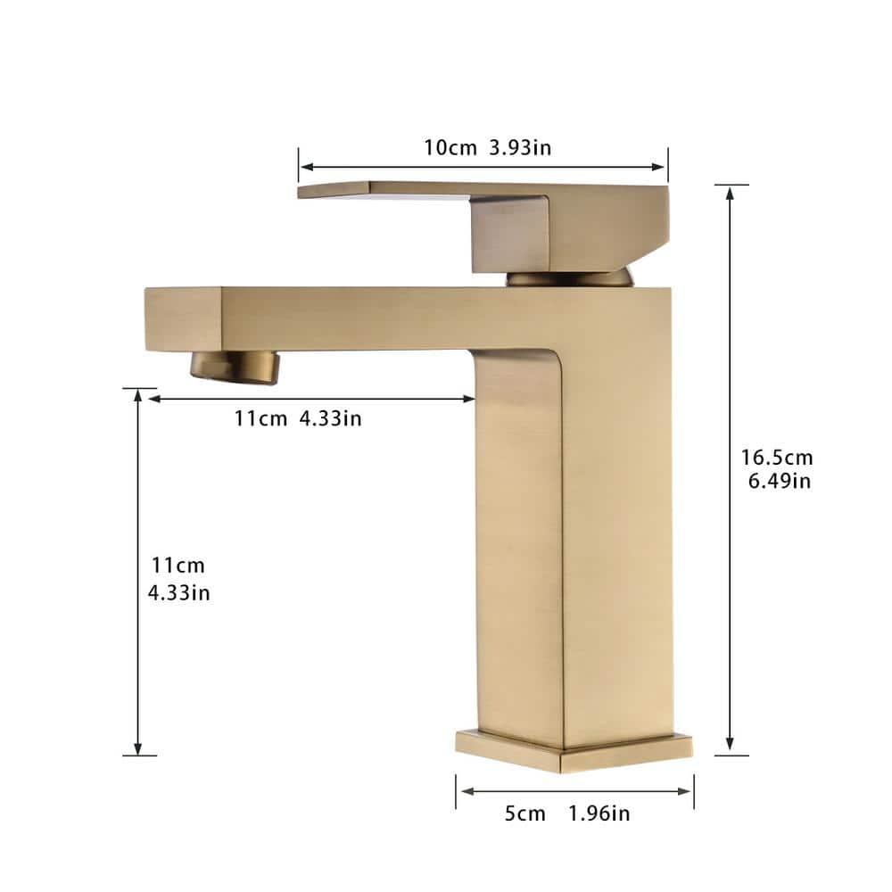 Brushed Gold Vessel Sink Faucet Bathroom Tall Faucet Single Handle