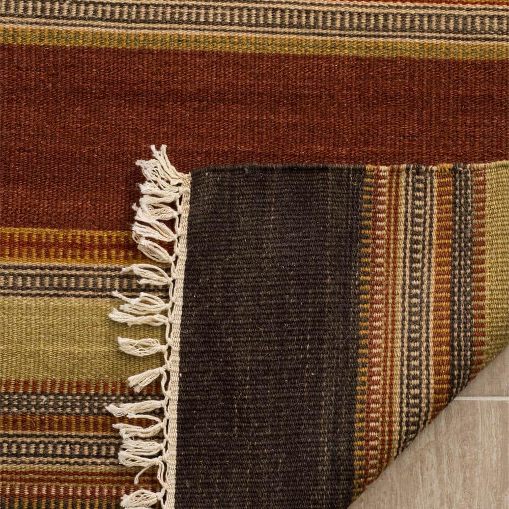Striped Kilim STK315 Hand Woven Indoor Runner Rug - Gold - 2'3"x8' - Safavieh