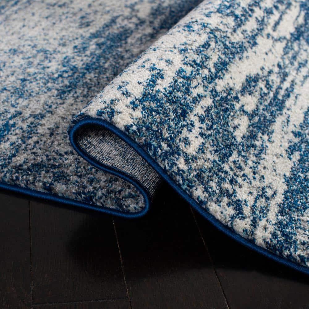 Evoke EVK272 Power Loomed Area Rug Navy / Ivory 6'-7" X 9' - Safavieh.