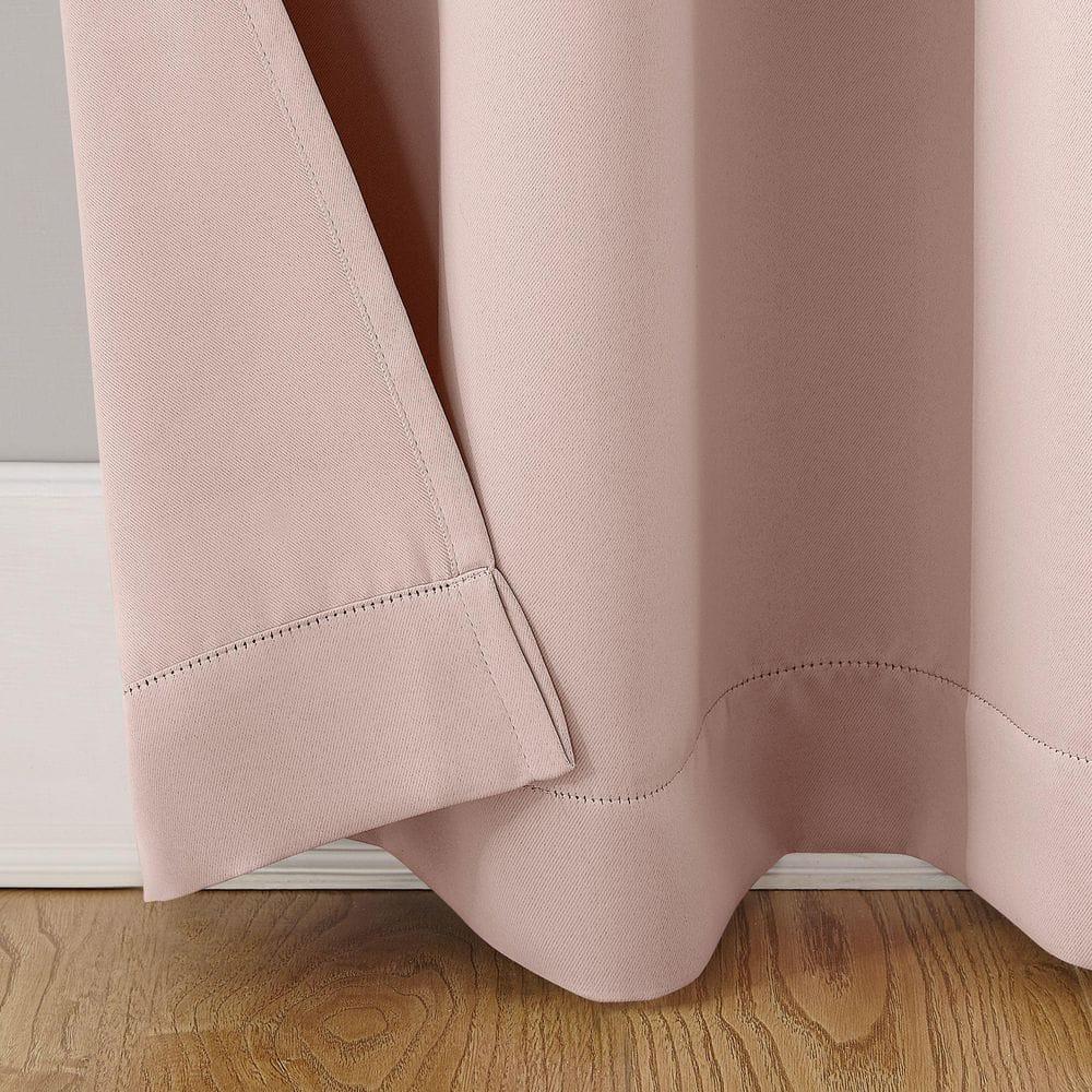 40"x95" Sun Zero Blackout Riley Kids' Bedroom Grommet Curtain Panel Blush: Noise Reduction, Energy Efficient