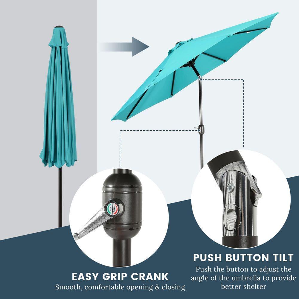 Westin Outdoor 9 Ft Patio Market Umbrella with Tilt & Crank, Turquoise