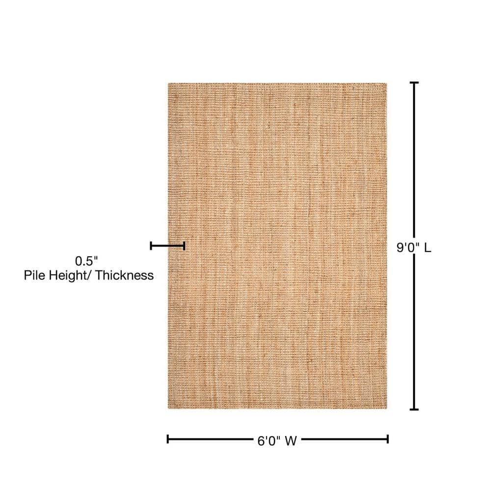 SAFAVIEH Natural Fiber Delmar Braided Jute Area Rug, Natural, 6' x 9'