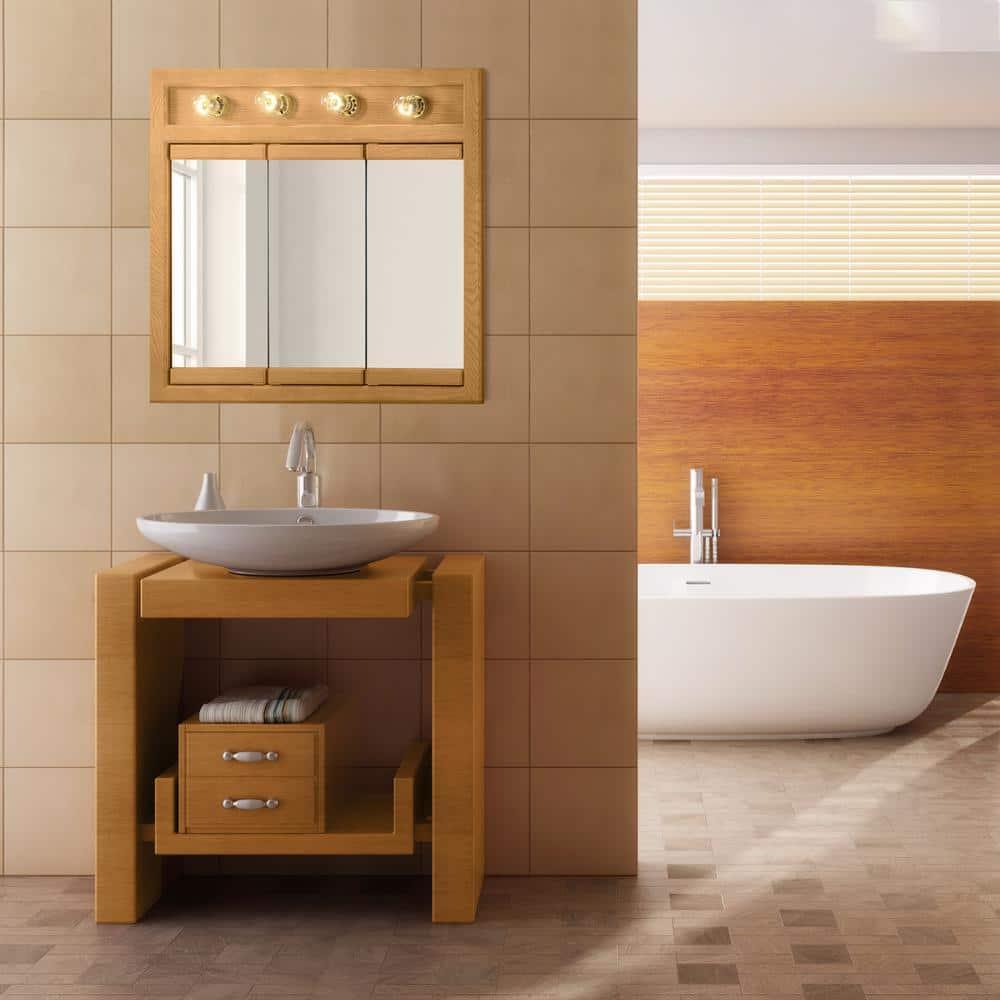 Design House Wall Mount Richland 30" Bathroom Cabinet, Nutmeg Oak