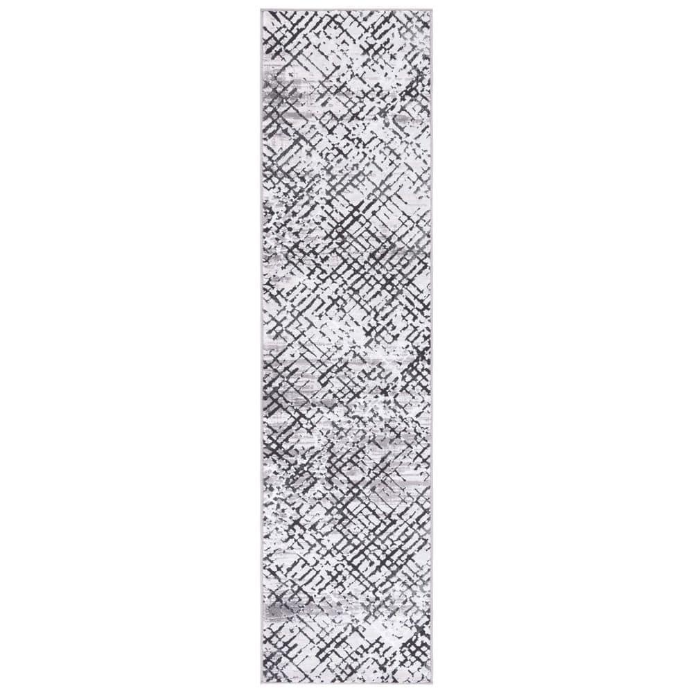 Amelia ALA275 Power Loomed Runner Rug - Gray/Charcoal - 2'x8' - Safavieh.
