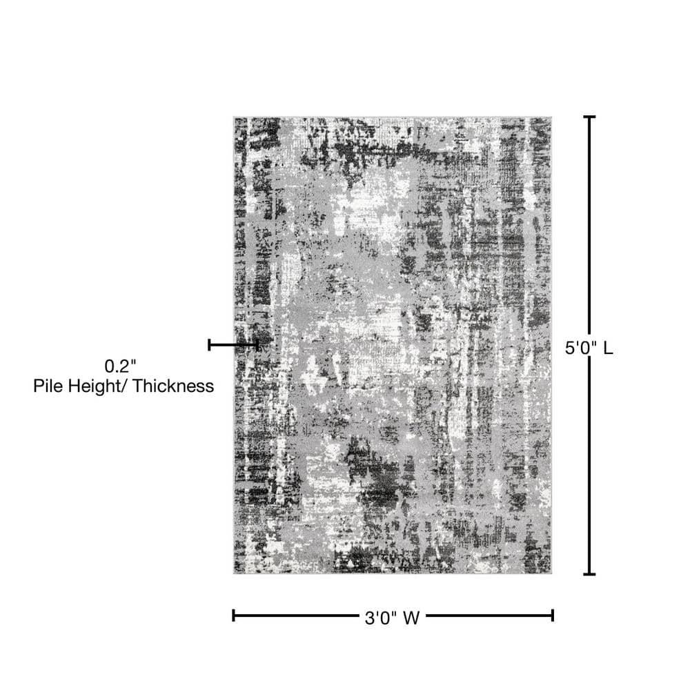 nuLOOM Rosalind Abstract Contemporary Accent Rug, 3' x 5', Gray