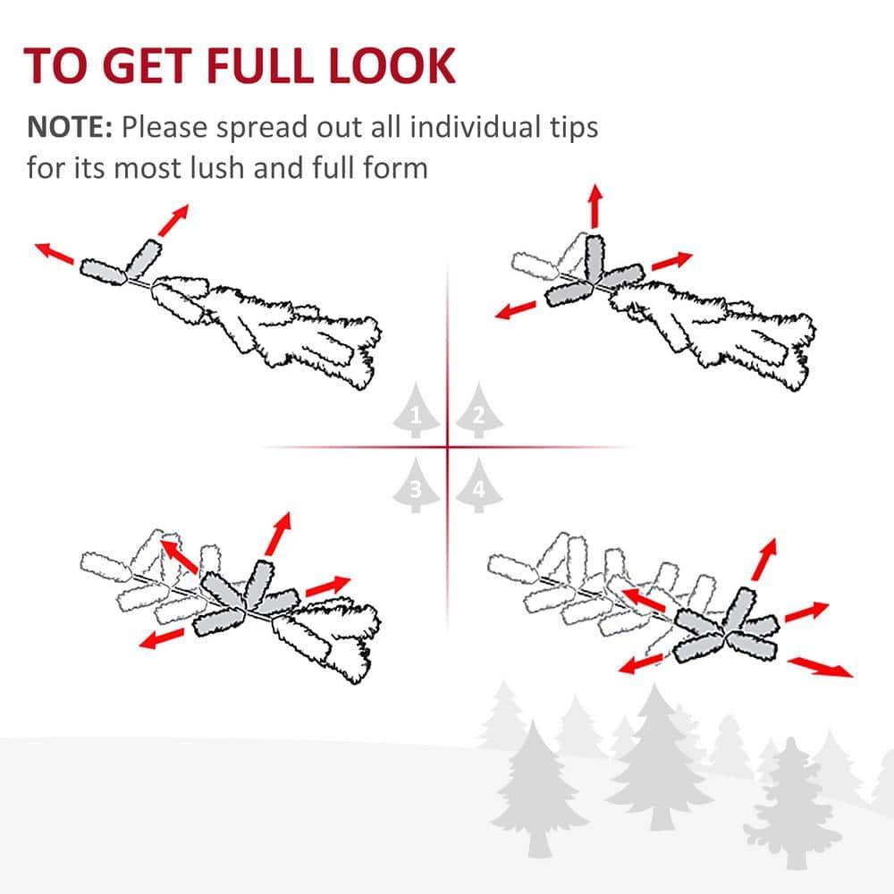 HOMCOM 6 FT Tall Unlit Slim Fir Artificial Christmas Tree with Realistic Branches, and 583 Tips, Green