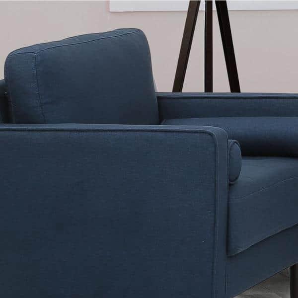 LifeStyle Solutions Jareth King Chair in Navy Blue Fabric Upholstery