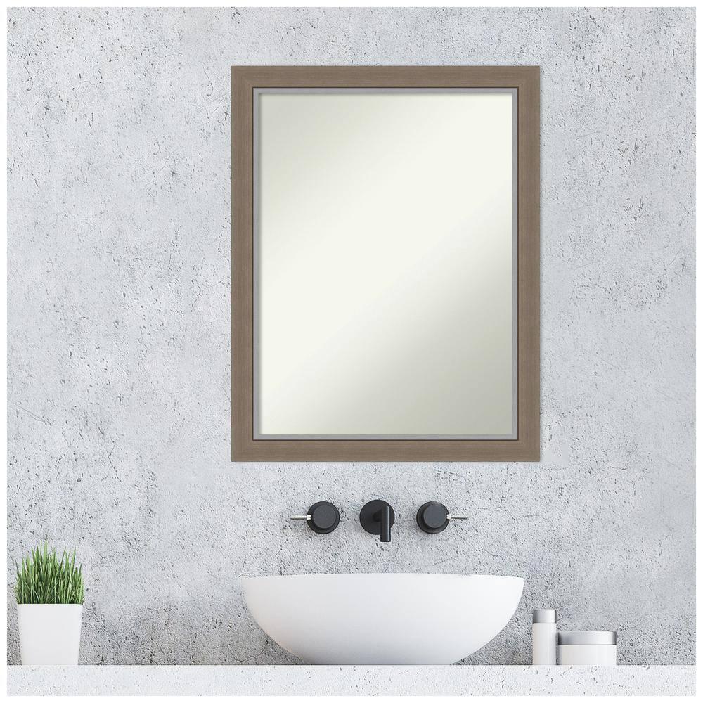 21"x27" Eva Narrow Wall Mirror for Bathroom, Modern Style - Amanti Art: Includes Mounting Hardware