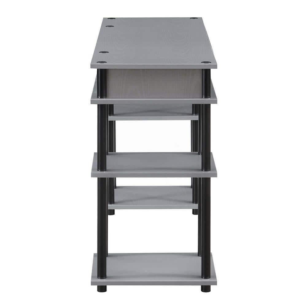 Designs2Go No-tools Student Desk in Gray Wood Finish and Black Steel Poles