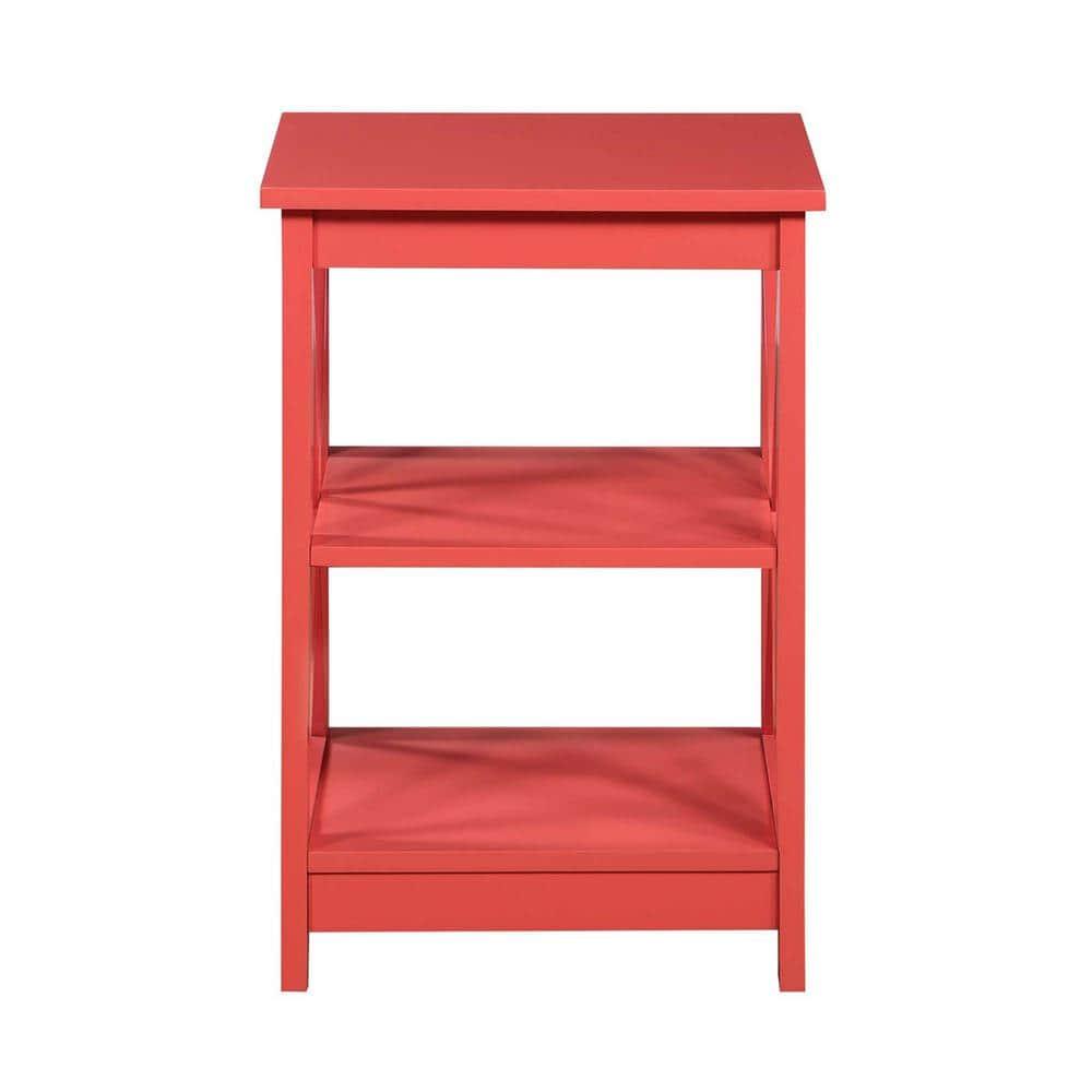 Convenience Concepts Oxford End Table with Shelves, Coral