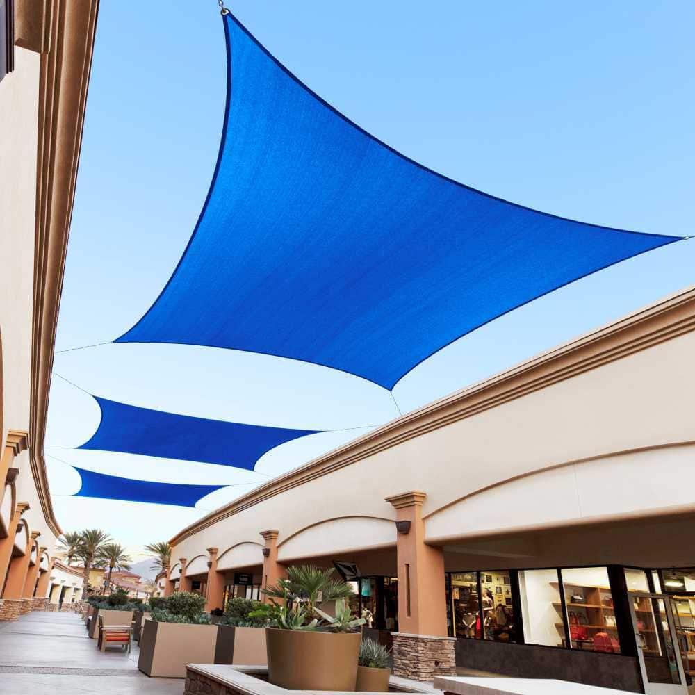 10 ft. x 20 ft. Blue Rectangle Sun Shade Sail Canopy Fabric Cloth