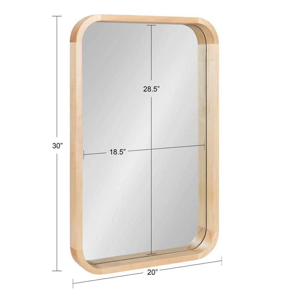 Kate and Laurel Hutton Wood Rectangle Mirror, 20x30, Natural