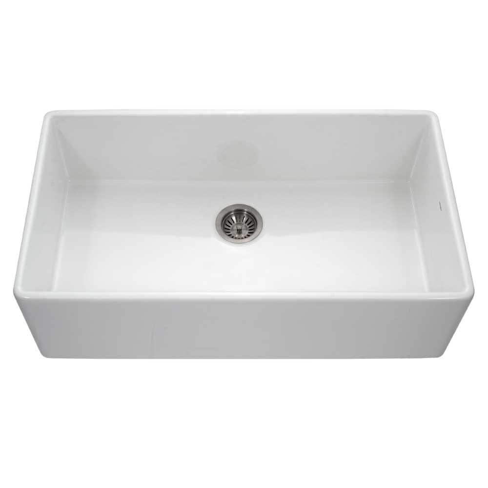 Platus Houzer Farmhouse Apron Front/Undermount 36 inch Fireclay Single Bowl Kitchen Sink