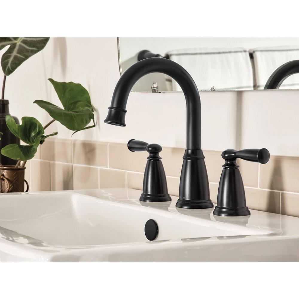 Moen Banbury 8 In. Widespread Double Handle High-Arc Bathroom Faucet In Mediterranean (Valve Included)