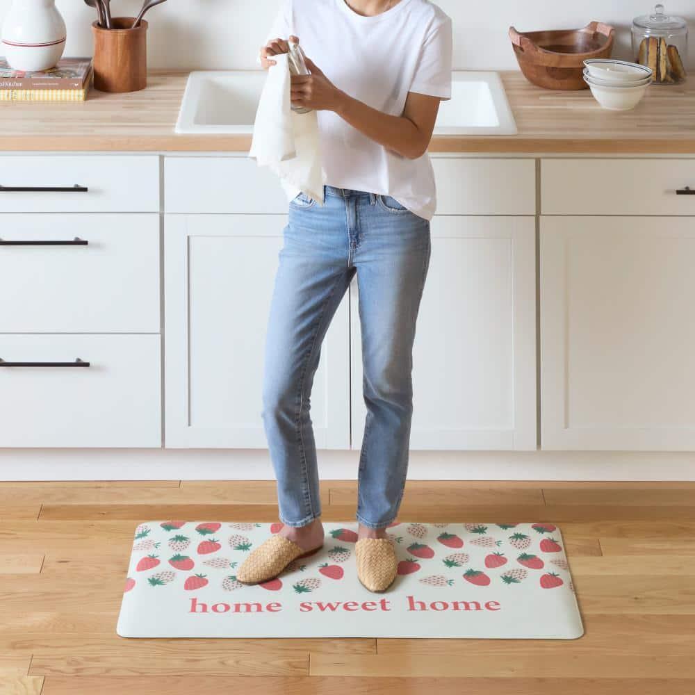 Sur La Table Kitchen Essentials SUR LA TABLE KITCHEN ESSENTIALS Home Sweet Home Quirky Strawberries Fruit Kitchen Mat Cream