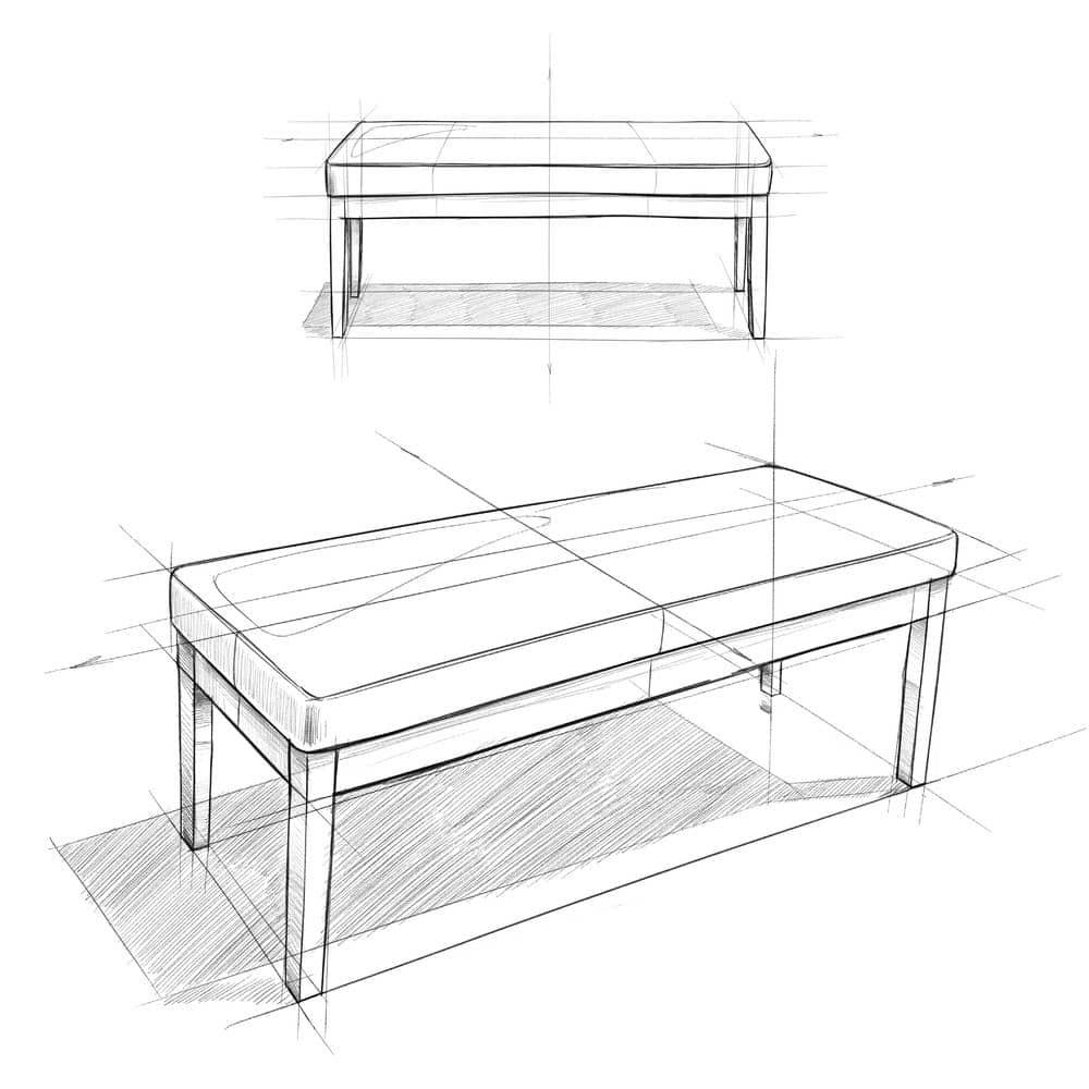 Simpli Home Lacey 41"W Tufted Ottoman Bench with Solid Wood Frame