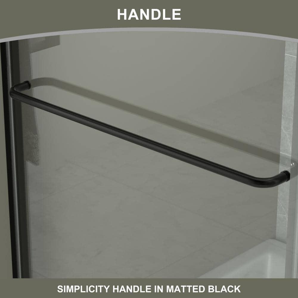 56 - 60 in. W x 58 in. H Semi-Frameless Sliding Bathtub Door in Finish with Clear SGCC Tempered Glass