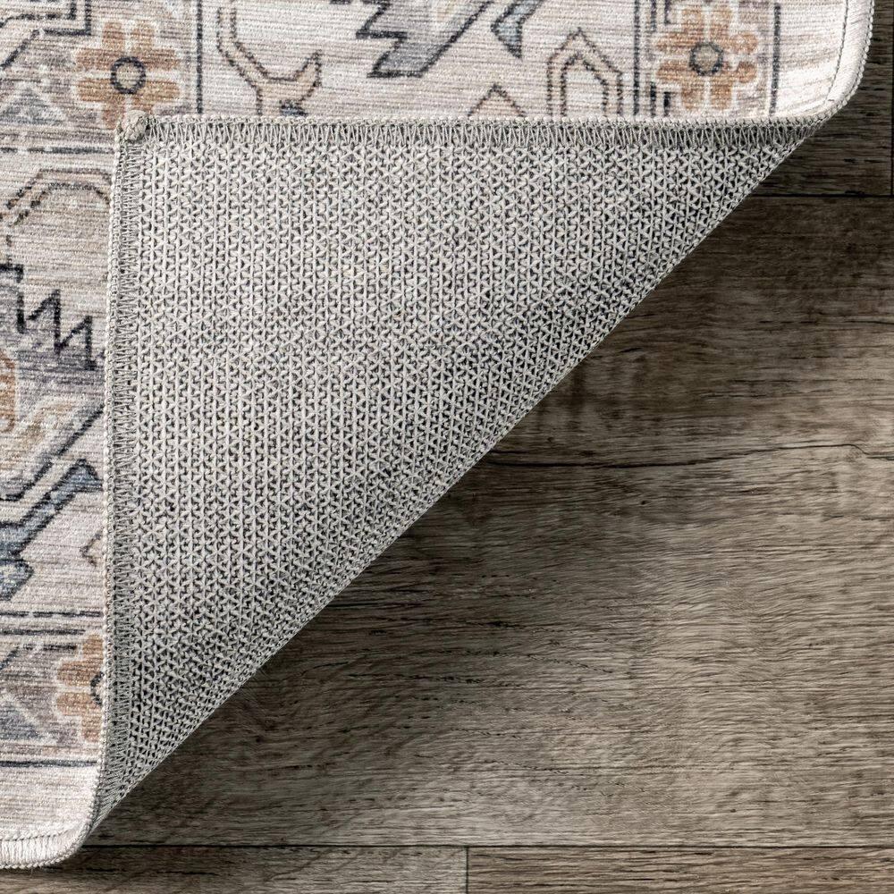 Nuloom Darby Persian Spill Proof Treated Pet Friendly Premium Machine Washable Area Rug, 5' x 8', Beige