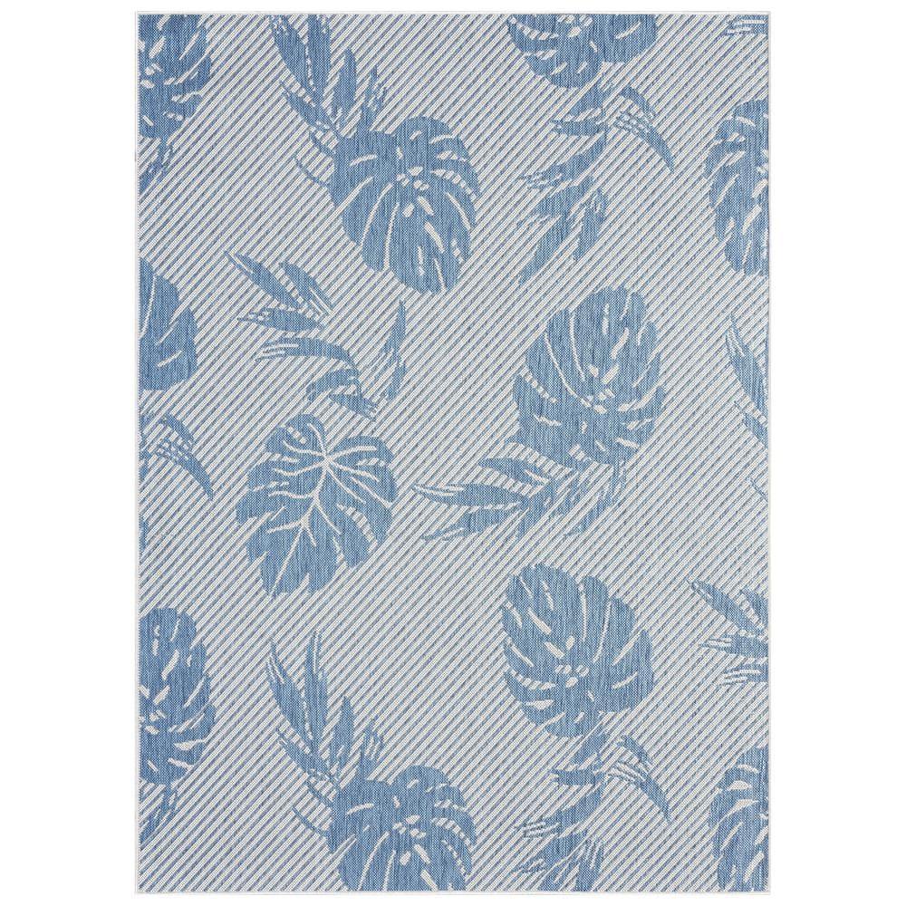 Tommy Bahama Palm Coastal Indoor/Outdoor Area Rug, Silver/Blue