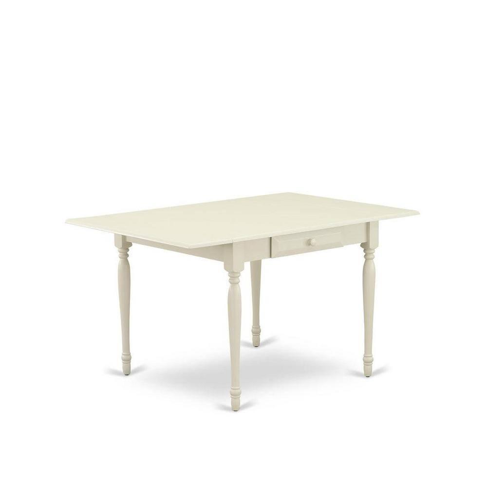 East West Furniture 5 Piece Dining Table Set Consists of a Rectangle Solid Wood Table with Dropleaf