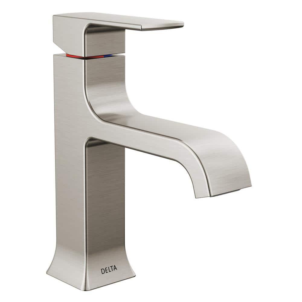 Velum Single Hole Curved Bathroom Faucet with Drain Assembly, Single Handle Bathroom Sink Faucet