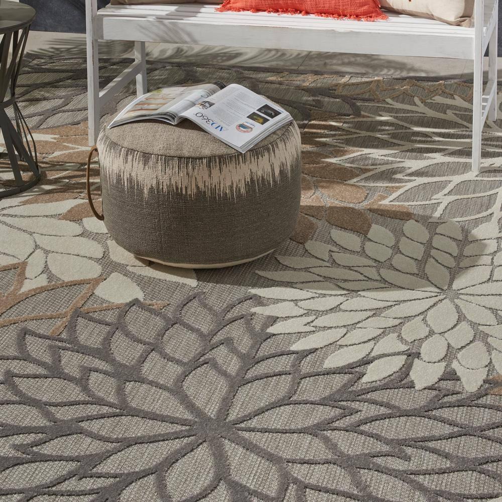 Nourison Aloha Floral Bloom Flatweave High-Low Indoor Outdoor Area Rug Natural 9'6" x 13'