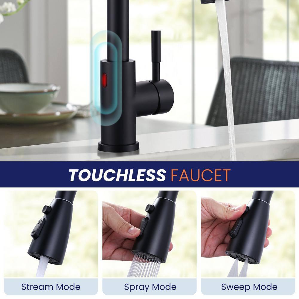 ARCORA ARCORA Stainless Steel  Single Handle Pull-Down Sprayer Kitchen Faucet Set with Touchless Sensor AR7100301B-DC