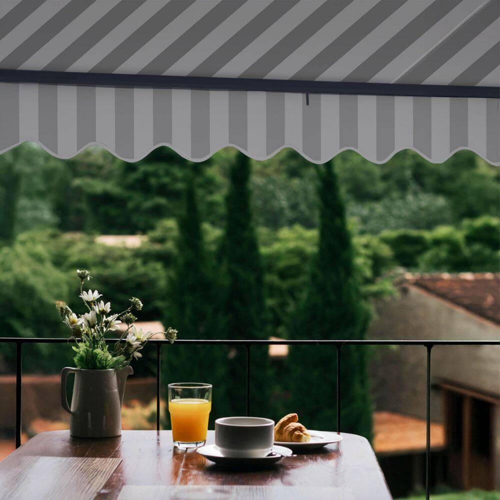 Motorized Retractable Patio Awning- Black Frame