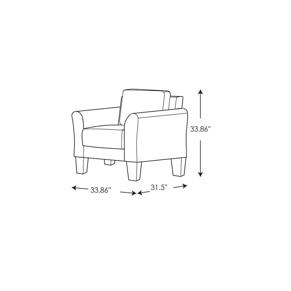 Lifestyle Solutions Alexa Club Chair, Gray Fabric