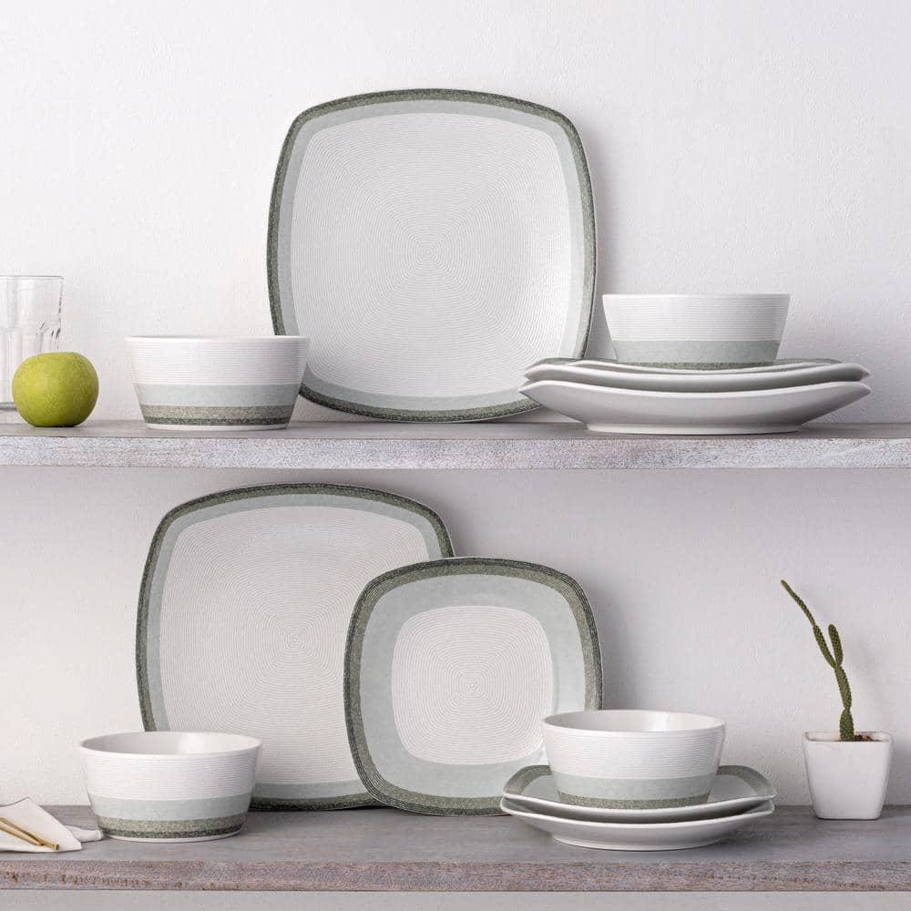 Noritake Colorscapes Layers Square 12-Piece Dinnerware Set, Service for 4