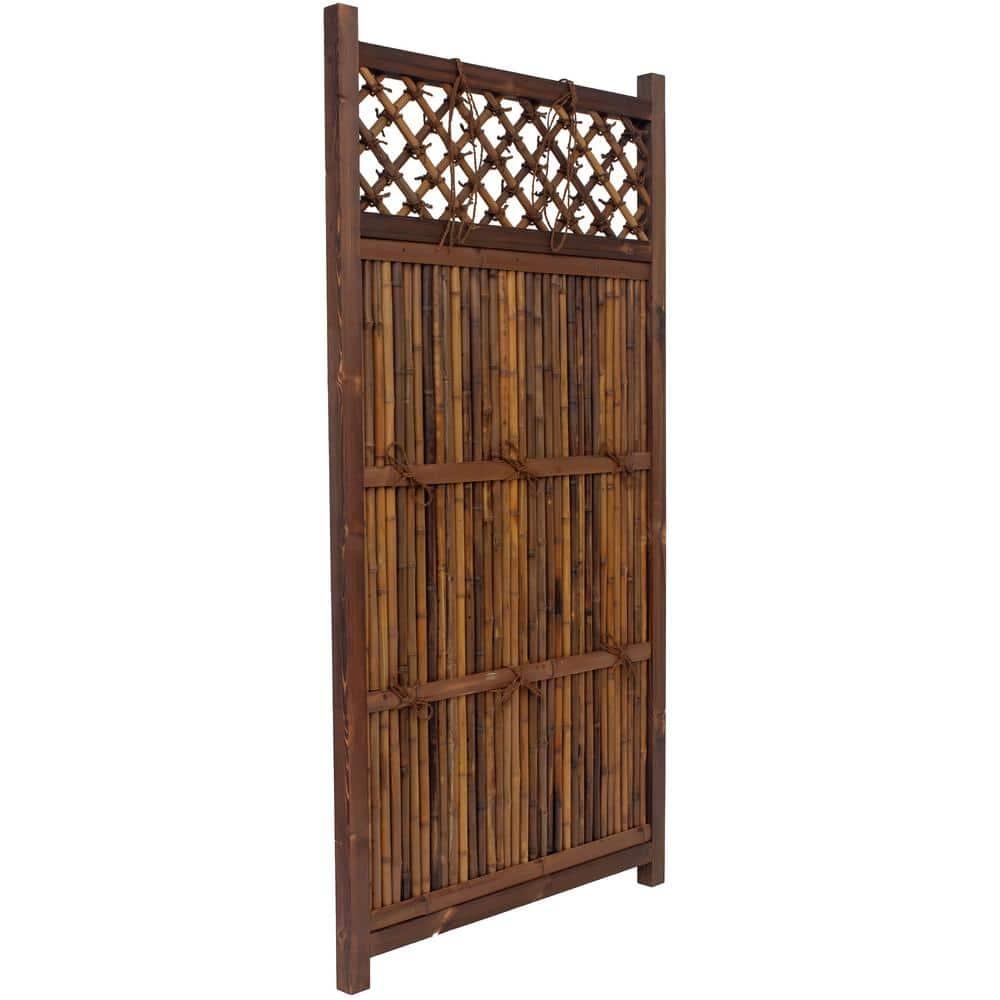 Red Lantern 6 ft. x 3 ft. Kogeta Zen Garden Bamboo Fence Panel