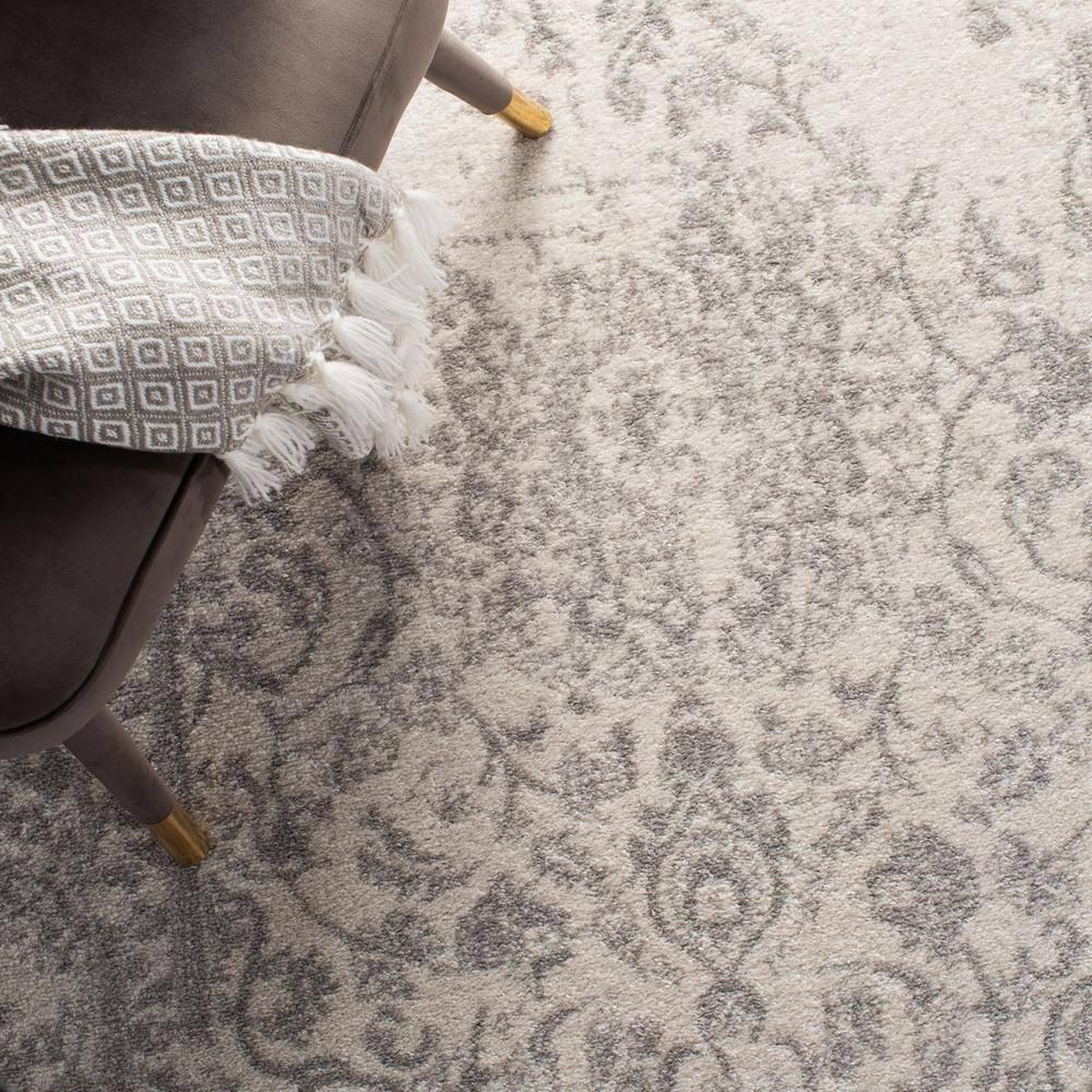 Adirondack ADR101 Power Loomed Area Rug - Ivory/Silver - 8'x8' - Safavieh.