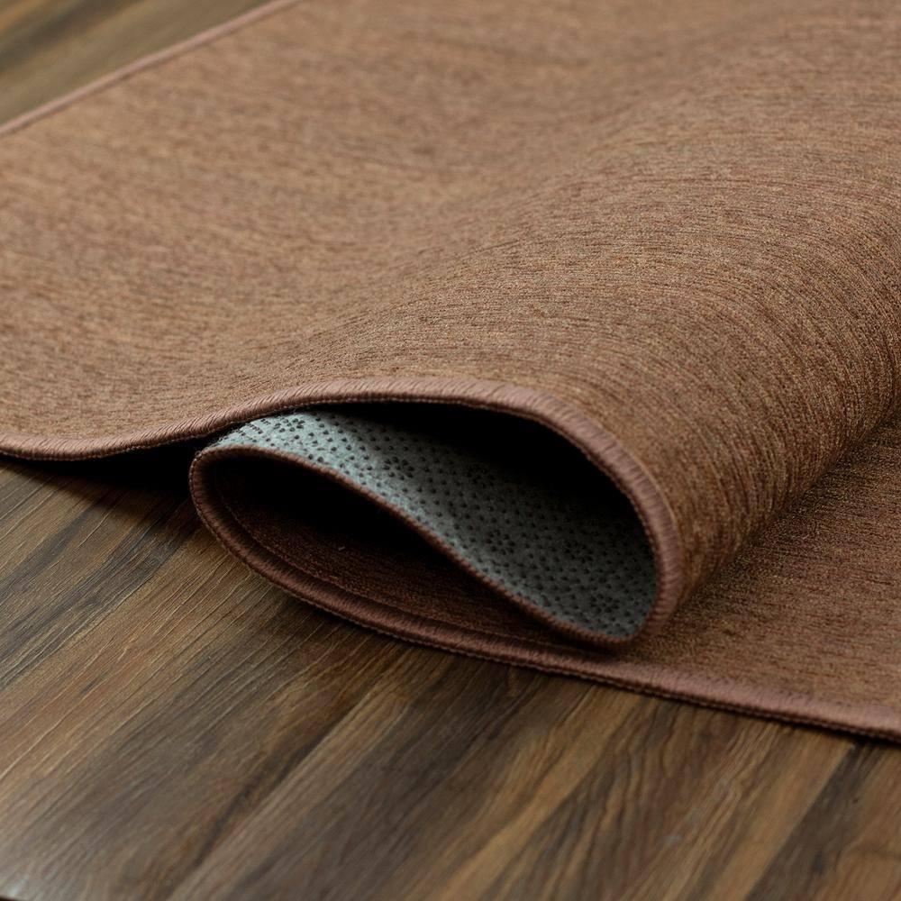 My Magic Carpet Solid Espresso Flatweave Indoor / Outdoor Rug