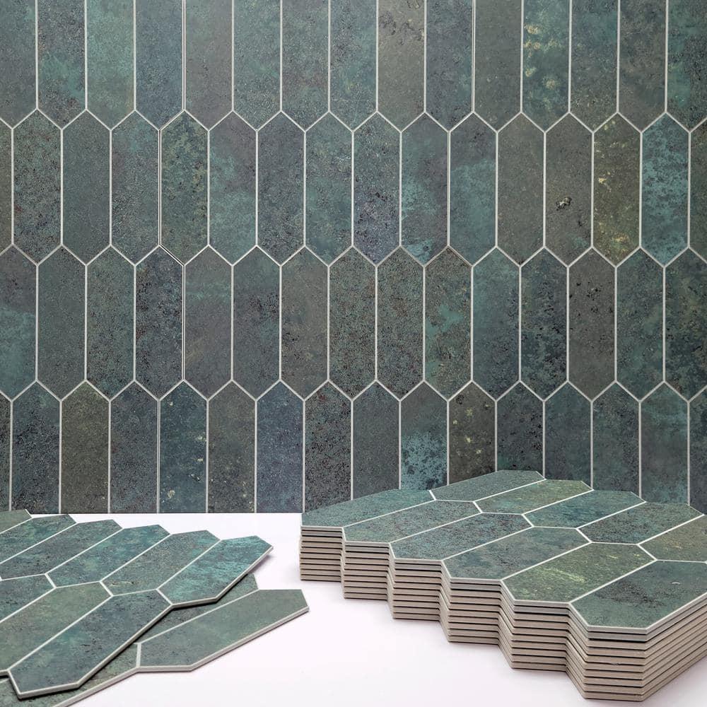 12" x 11.22" Stone Composite Peel & Stick Mosaic Tile