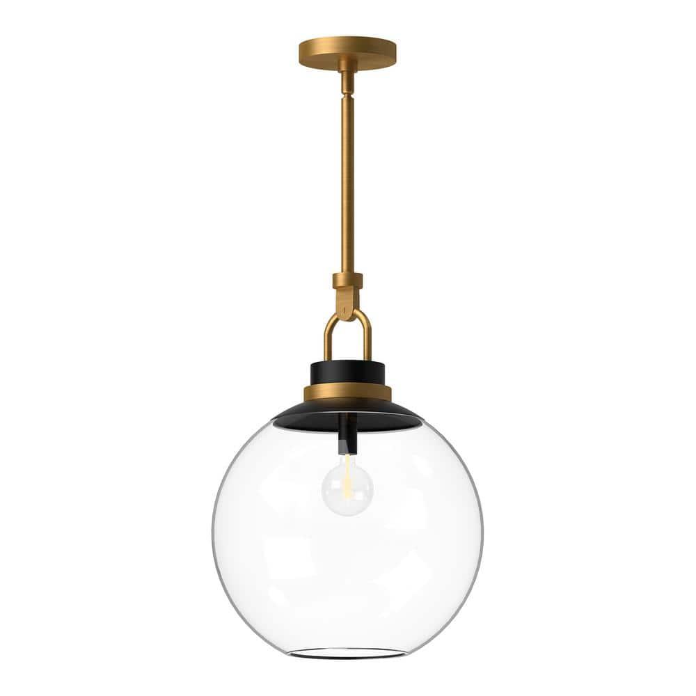 Copperfield Aged Gold Globe Pendant with Clear Glass Shade
