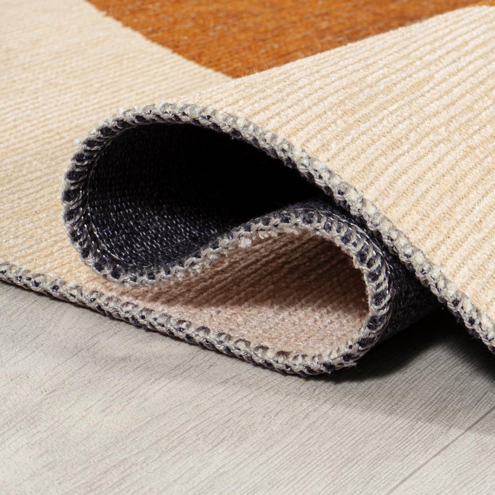 9' x 12' Cirkel Minimalist Geometric Dot Machine-Washable Area Rug, Cream/Rust - JONATHAN Y