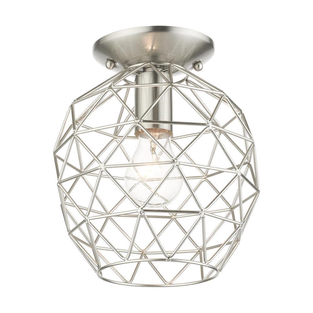 Livex Lighting Geometrix 1 - Light Flush Mount in  Brushed Nickel