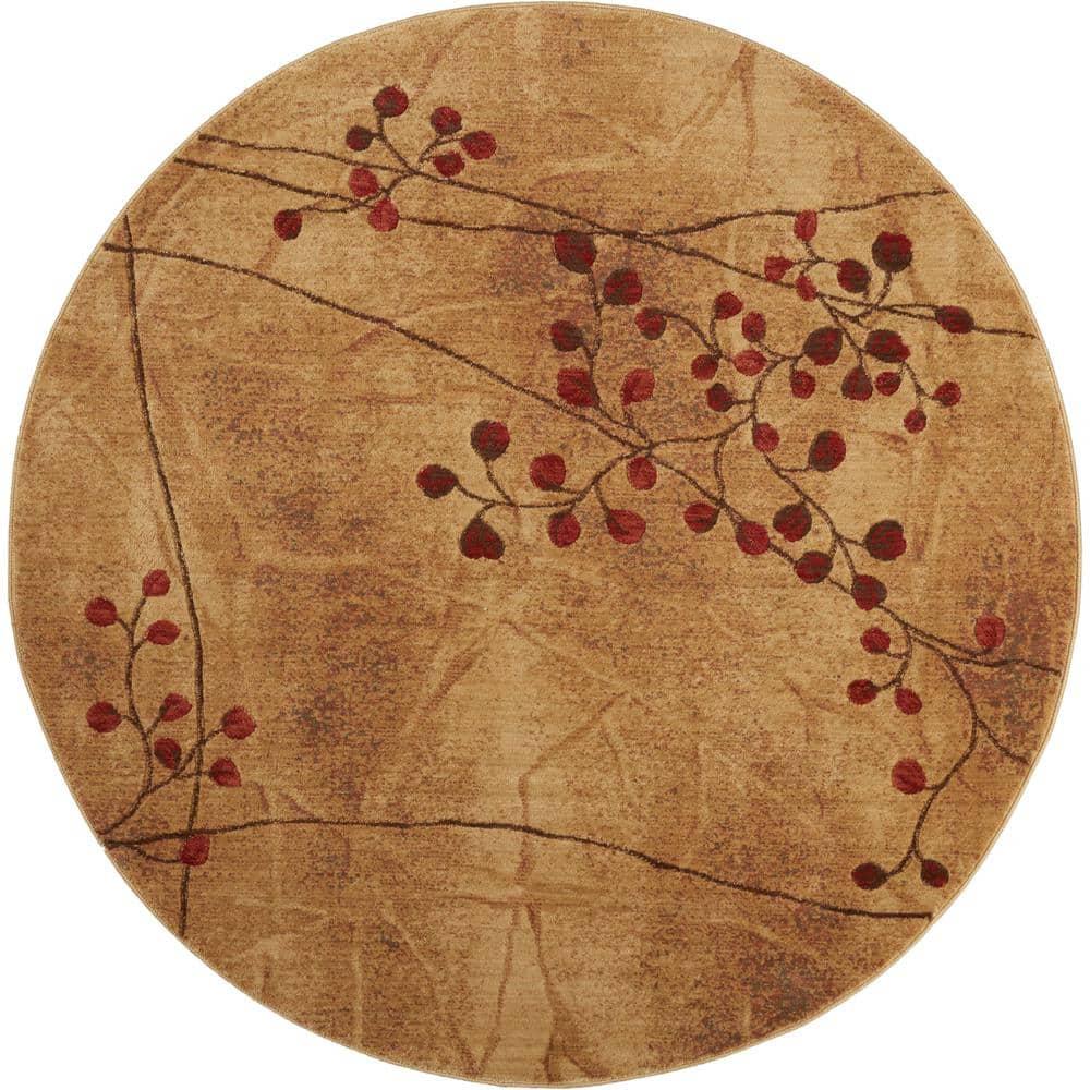 Nourison Somerset Nature Latte 5'6" x ROUND Area Rug, (6 Round)