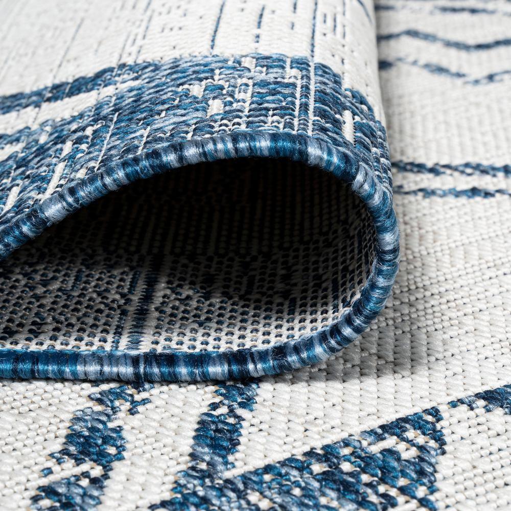 3'x5' Marokko Diamond  Medallion Indoor/Outdoor Area Rug, Ivory/Blue - JONATHAN Y