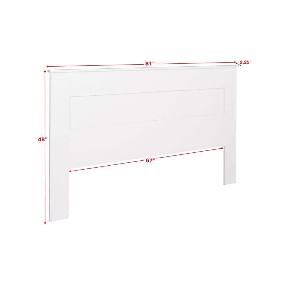 Prepac King Flat Panel Headboard White : 5-Year Warranty, MDF Construction, Spot Clean, King Size