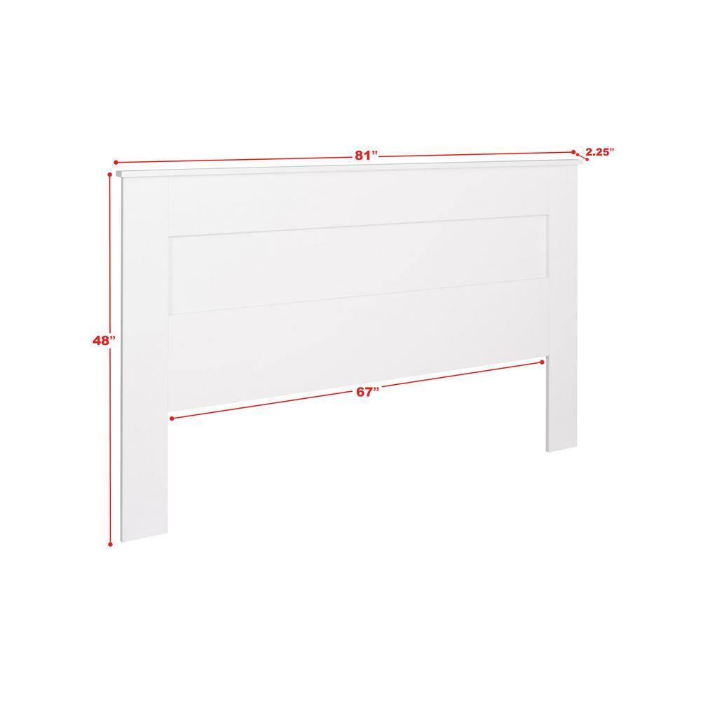 Prepac King Flat Panel Headboard White : 5-Year Warranty, MDF Construction, Spot Clean, King Size